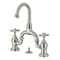 Kingston Brass Bridge Bathroom Faucet with Brass Pop-Up, Brushed Nickel KS7998AX - alternate 1